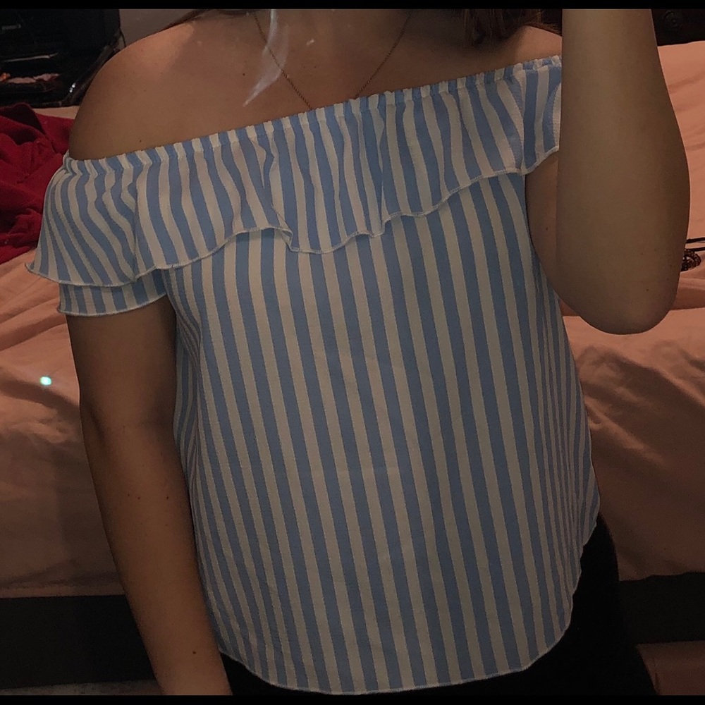 Off the shoulder stripped top